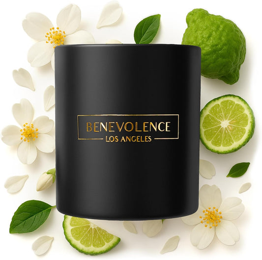 Benevolence Candles Bergamot & Jasmine Scented Candle | 8 Oz Scented Candles for Home Scented | Natural Soy Candles for Men | 45 Hour Burn Christmas Candles Scented | Fall Candles Set | Jasmine Candle